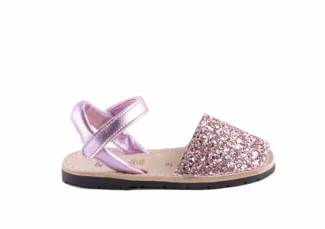 SANDALIA MENORQUINA RIA EN GLITTER CON VELCRO